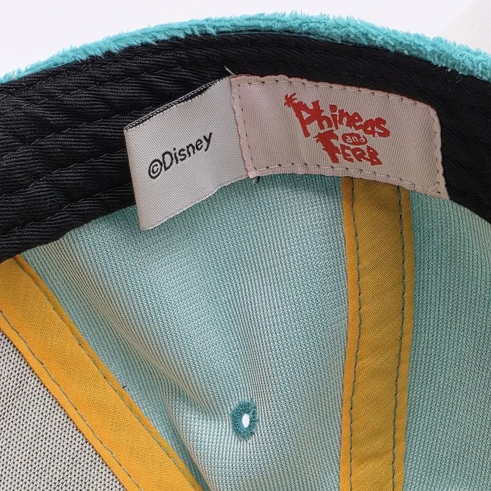 Disney Phineas Ferb Baseball Hat Perry the Platypus Agent P Snap Back‎ Fuzzy Cap - Picture 7 of 8